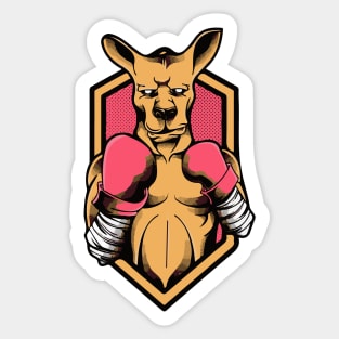 Kangaroo Boxer Badge Sticker